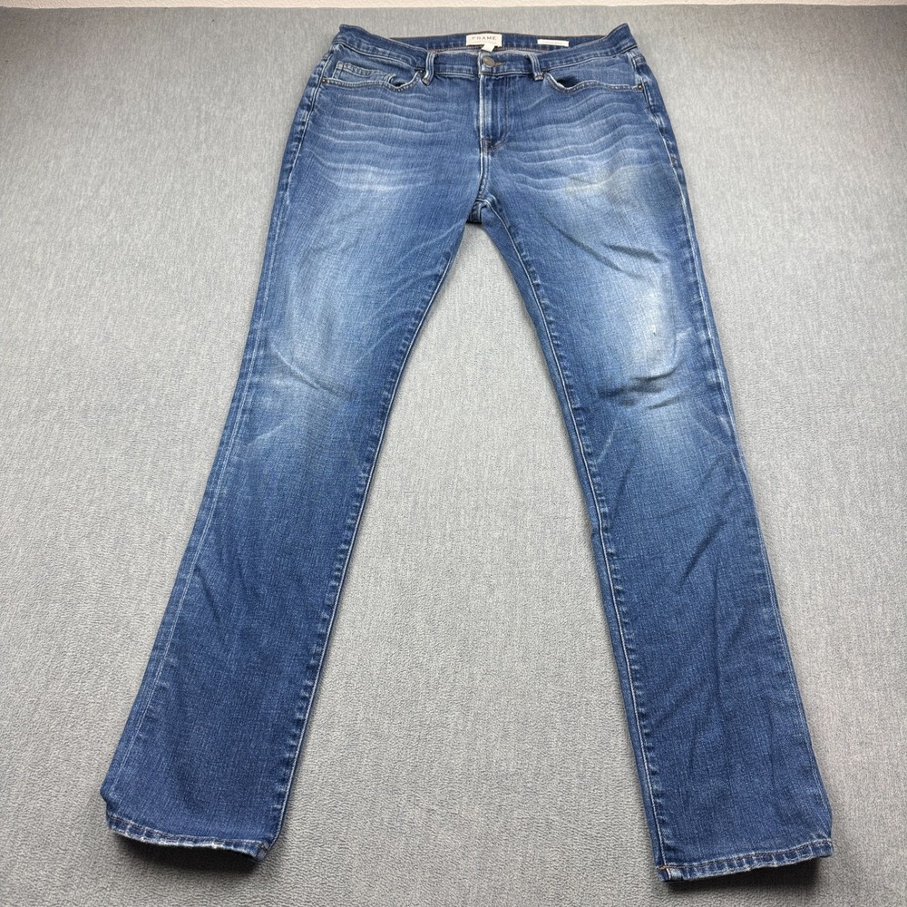 Frame Jeans Mens 33x33 L' Home Skinny Cotton Denim Pants Stretch Zip Medium Wash